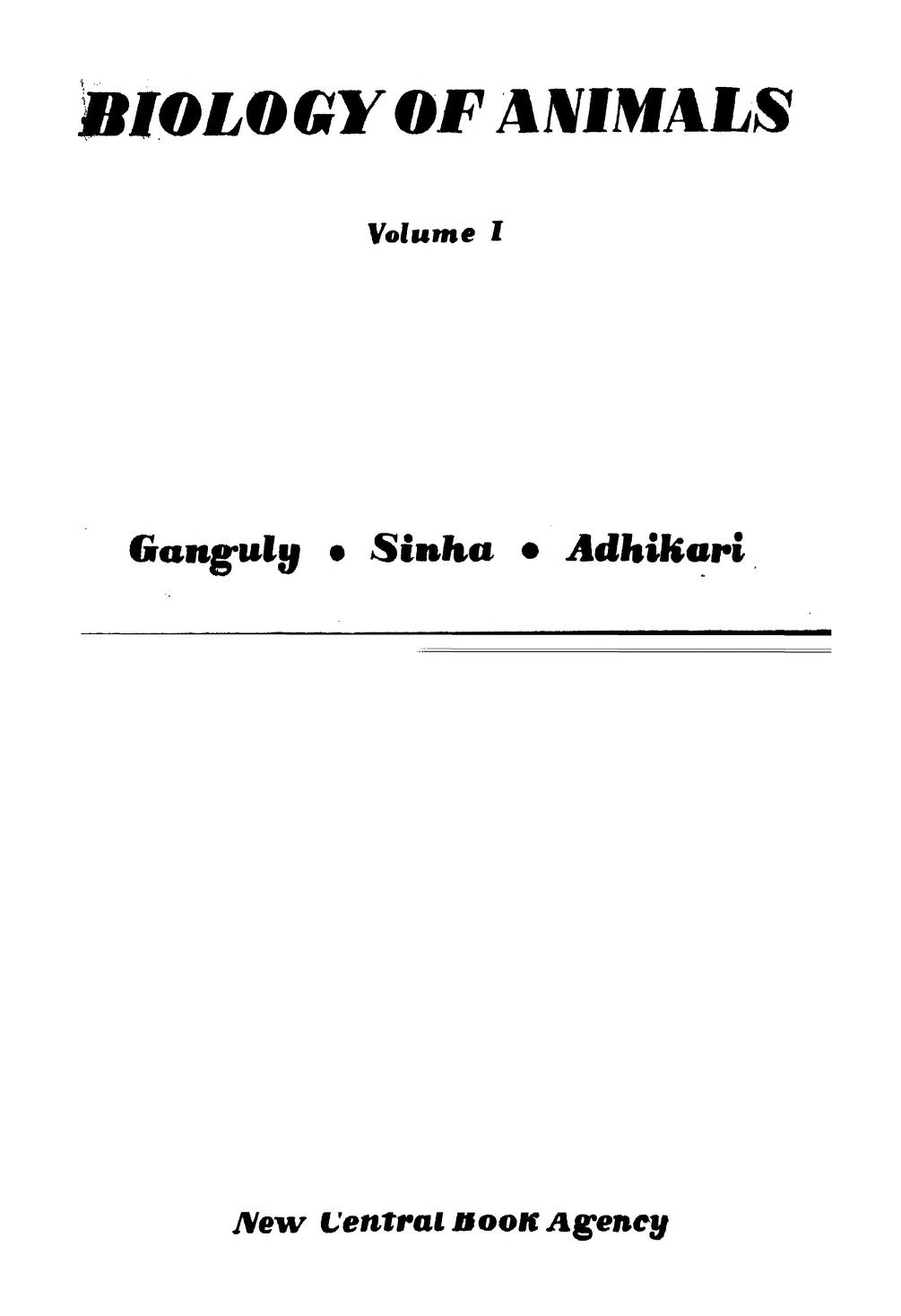 Biology Of Animals Vol. 1 : Adhikari, Simananda : Free Download, Borrow,  and Streaming : Internet Archive